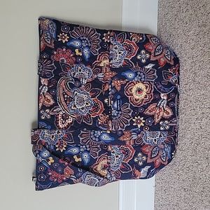 Bella Taylor tote bag, abstract floral, navy blue